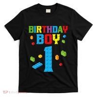 Master Builder 1st Birthday Boy 1 One Year Building Bricks T-Shirt thumb 0