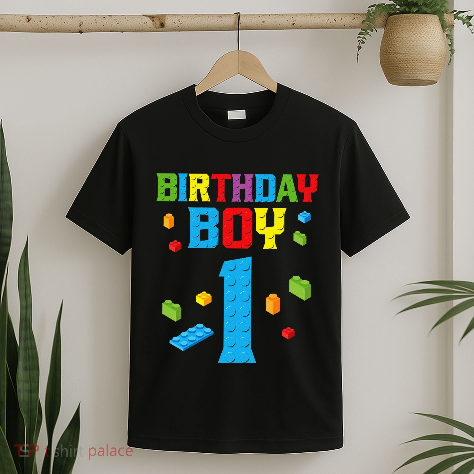 Master Builder 1st Birthday Boy 1 One Year Building Bricks T-Shirt