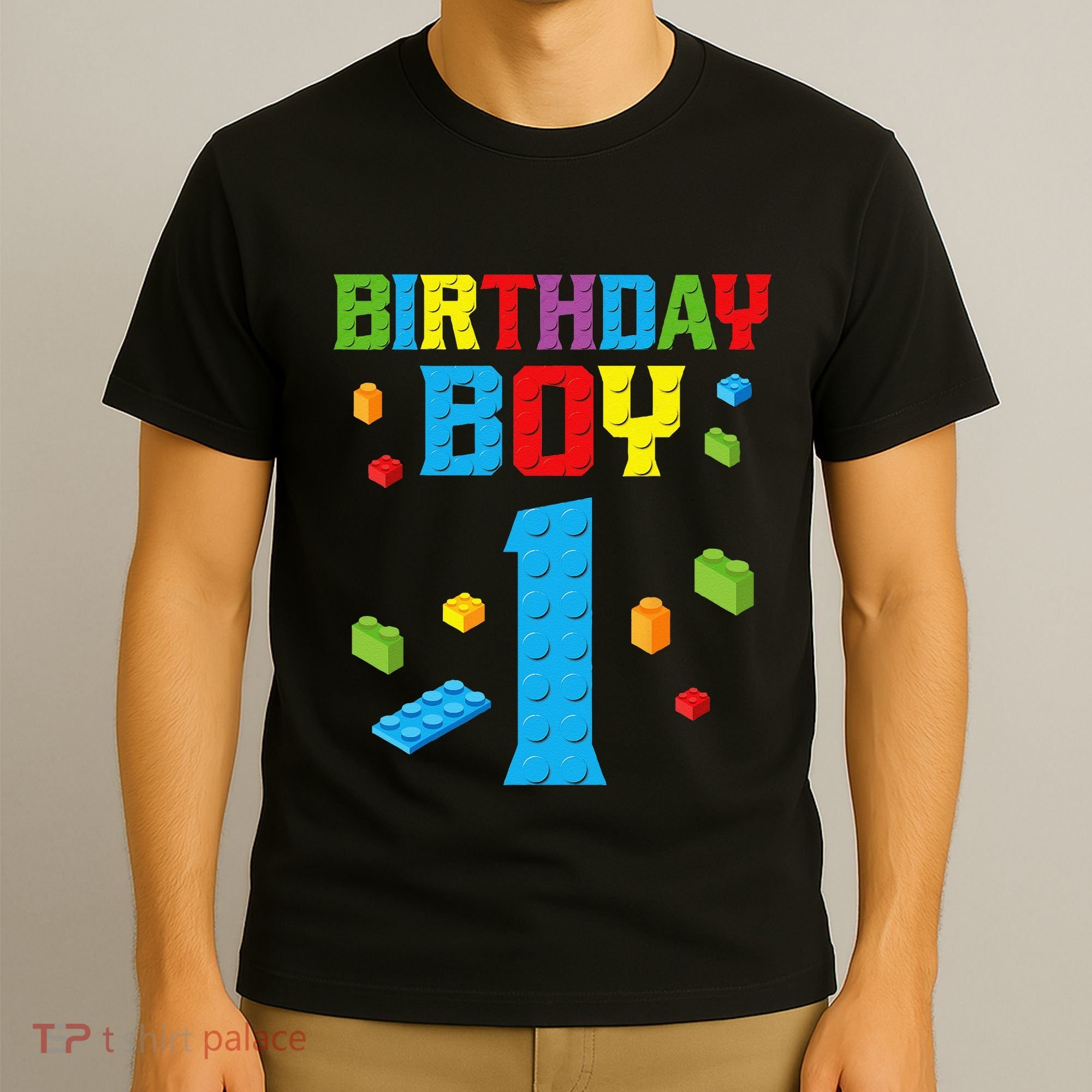 Master Builder 1st Birthday Boy 1 One Year Building Bricks T-Shirt