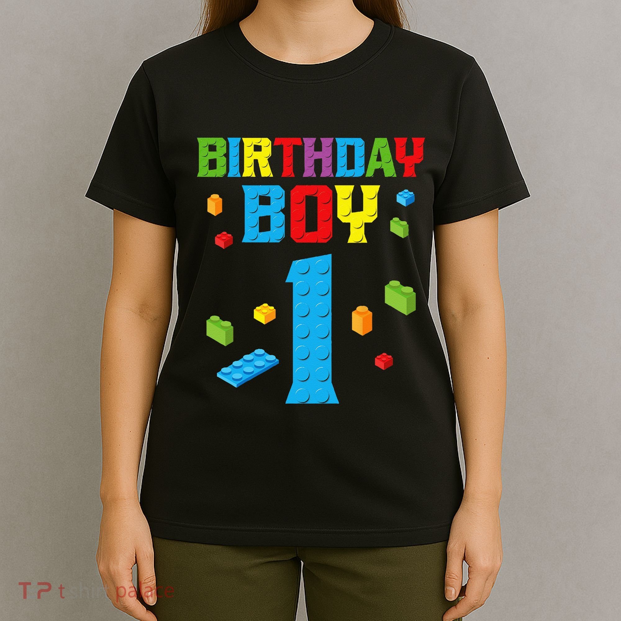 Master Builder 1st Birthday Boy 1 One Year Building Bricks T-Shirt