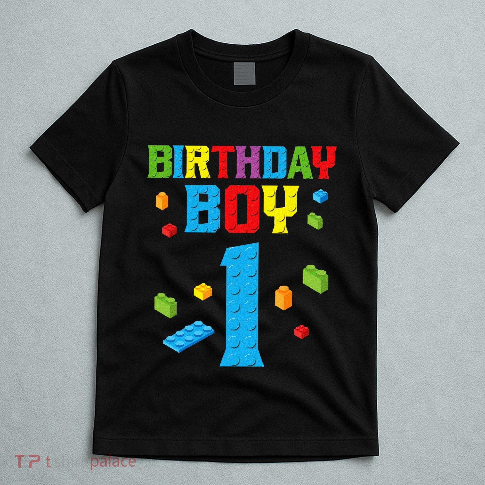 Master Builder 1st Birthday Boy 1 One Year Building Bricks T-Shirt