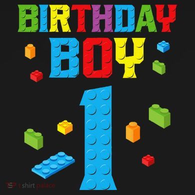 Master Builder 1st Birthday Boy 1 One Year Building Bricks T-Shirt
