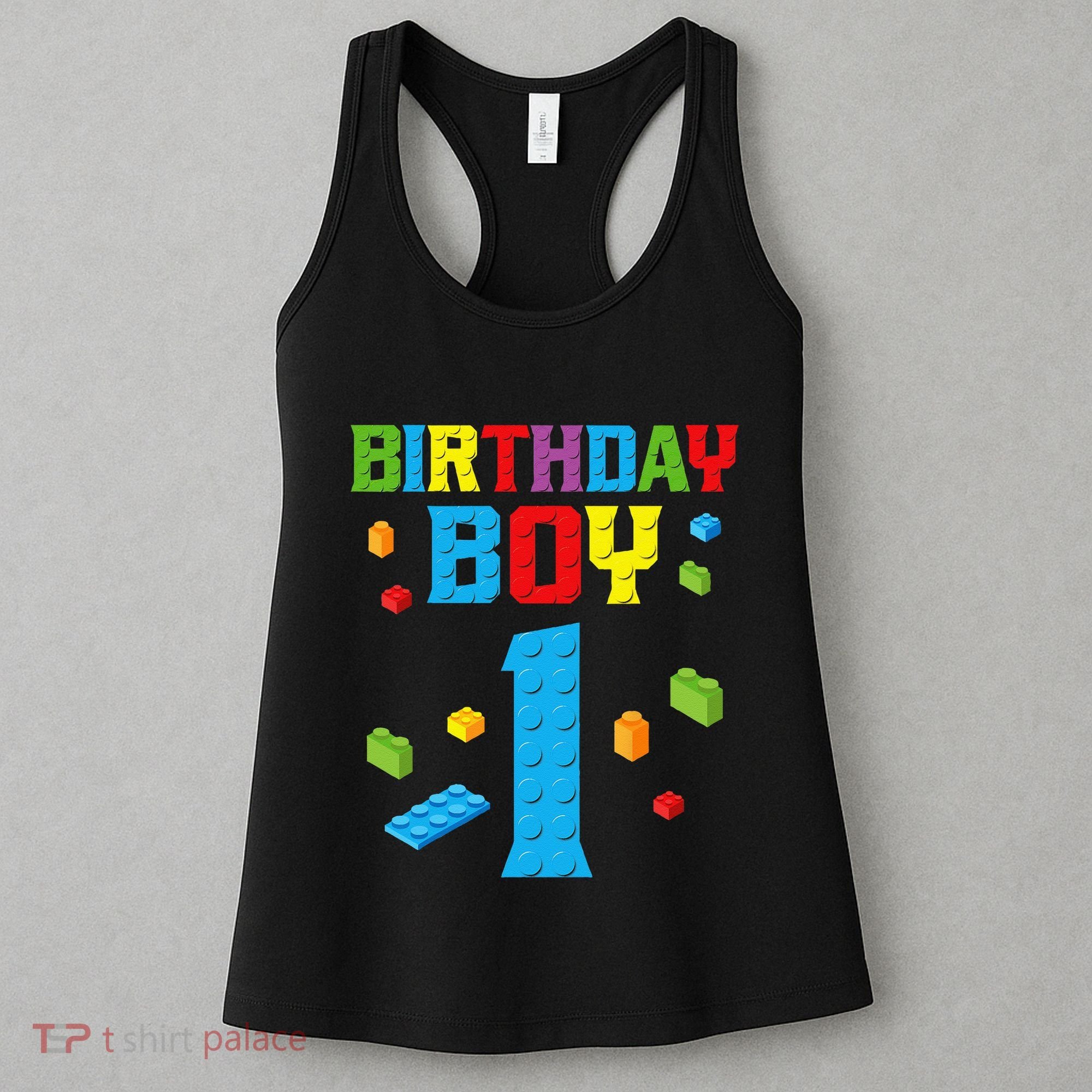 Master Builder 1st Birthday Boy 1 One Year Building Bricks Women's Tank Top