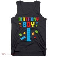 Master Builder 1st Birthday Boy 1 One Year Building Bricks Tank Top thumb 0