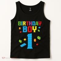Master Builder 1st Birthday Boy 1 One Year Building Bricks Tank Top thumb 2