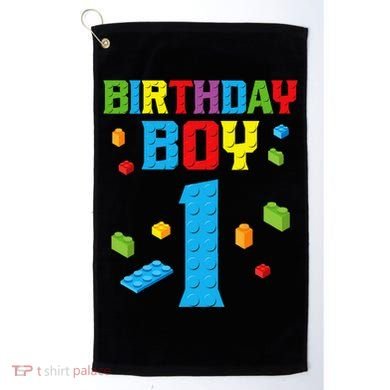 Master Builder 1st Birthday Boy 1 One Year Building Bricks Golf Towel