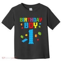 Master Builder 1st Birthday Boy 1 One Year Building Bricks Toddler T-Shirt thumb 0