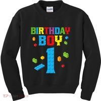 Master Builder 1st Birthday Boy 1 One Year Building Bricks Kids Sweatshirt thumb 0