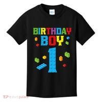 Master Builder 1st Birthday Boy 1 One Year Building Bricks Kids T-Shirt thumb 0