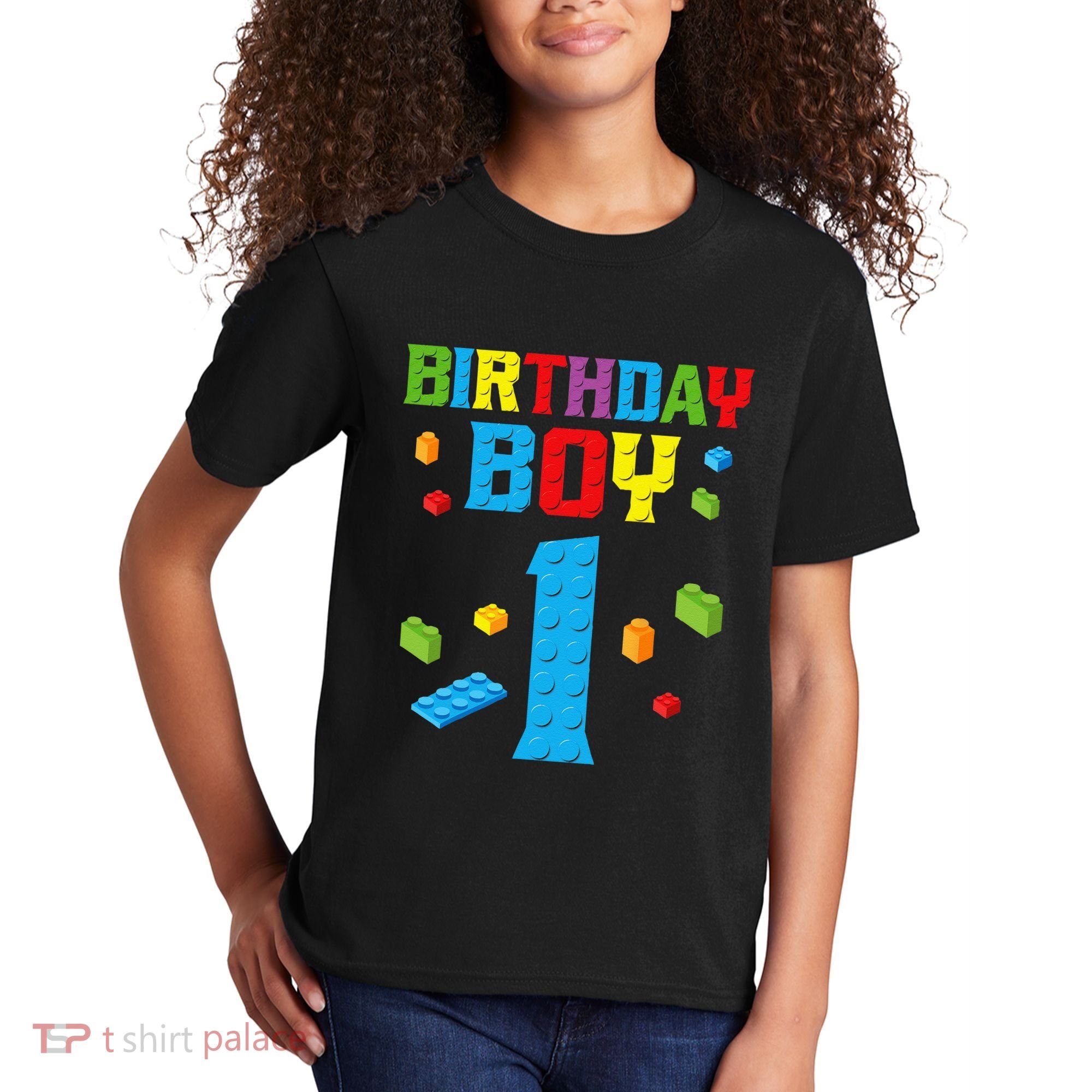 Master Builder 1st Birthday Boy 1 One Year Building Bricks Kids T-Shirt
