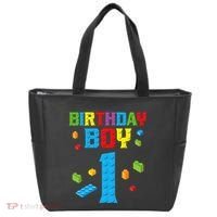 Master Builder 1st Birthday Boy 1 One Year Building Bricks Tote Bag thumb 0