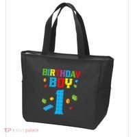Master Builder 1st Birthday Boy 1 One Year Building Bricks Tote Bag thumb 3