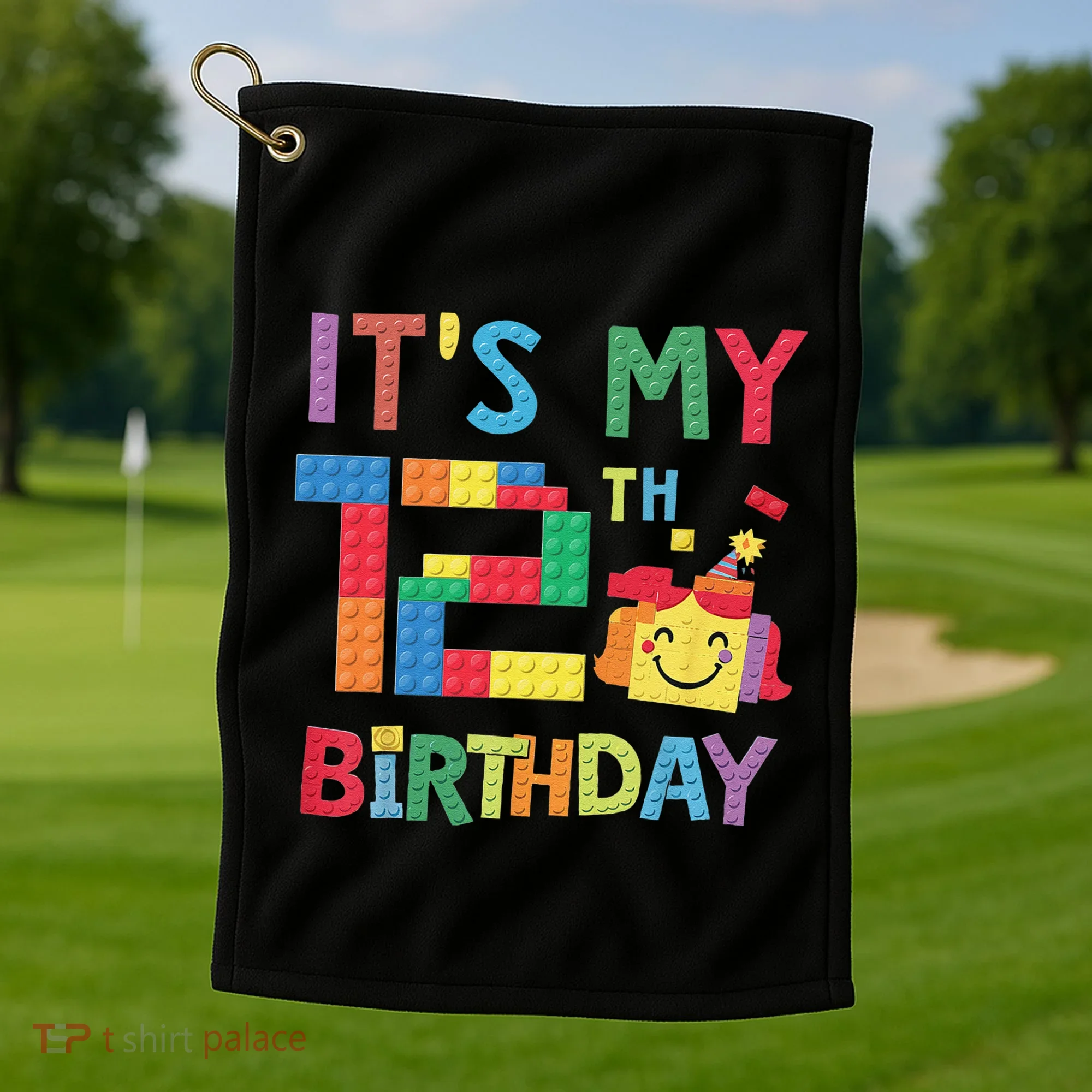 Master Builder 12th ItS My 12th Birthday Brick Blocks Golf Towel