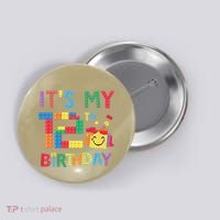 Master Builder 12th ItS My 12th Birthday Brick Blocks Button thumb 0