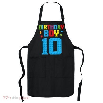 Master Builder 10th Birthday Boy Ten 10 Year Building Bricks Apron
