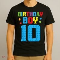 Master Builder 10th Birthday Boy Ten 10 Year Building Bricks T-Shirt thumb 3