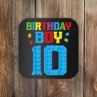 Master Builder 10th Birthday Boy Ten 10 Year Building Bricks Coaster thumb 0