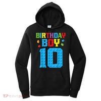 Master Builder 10th Birthday Boy Ten 10 Year Building Bricks Women's Hoodie thumb 0