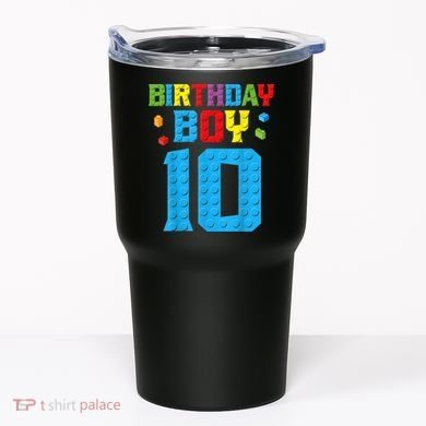 Master Builder 10th Birthday Boy Ten 10 Year Building Bricks Tumbler