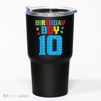 Master Builder 10th Birthday Boy Ten 10 Year Building Bricks Tumbler thumb 0