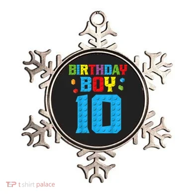 Master Builder 10th Birthday Boy Ten 10 Year Building Bricks Ornament