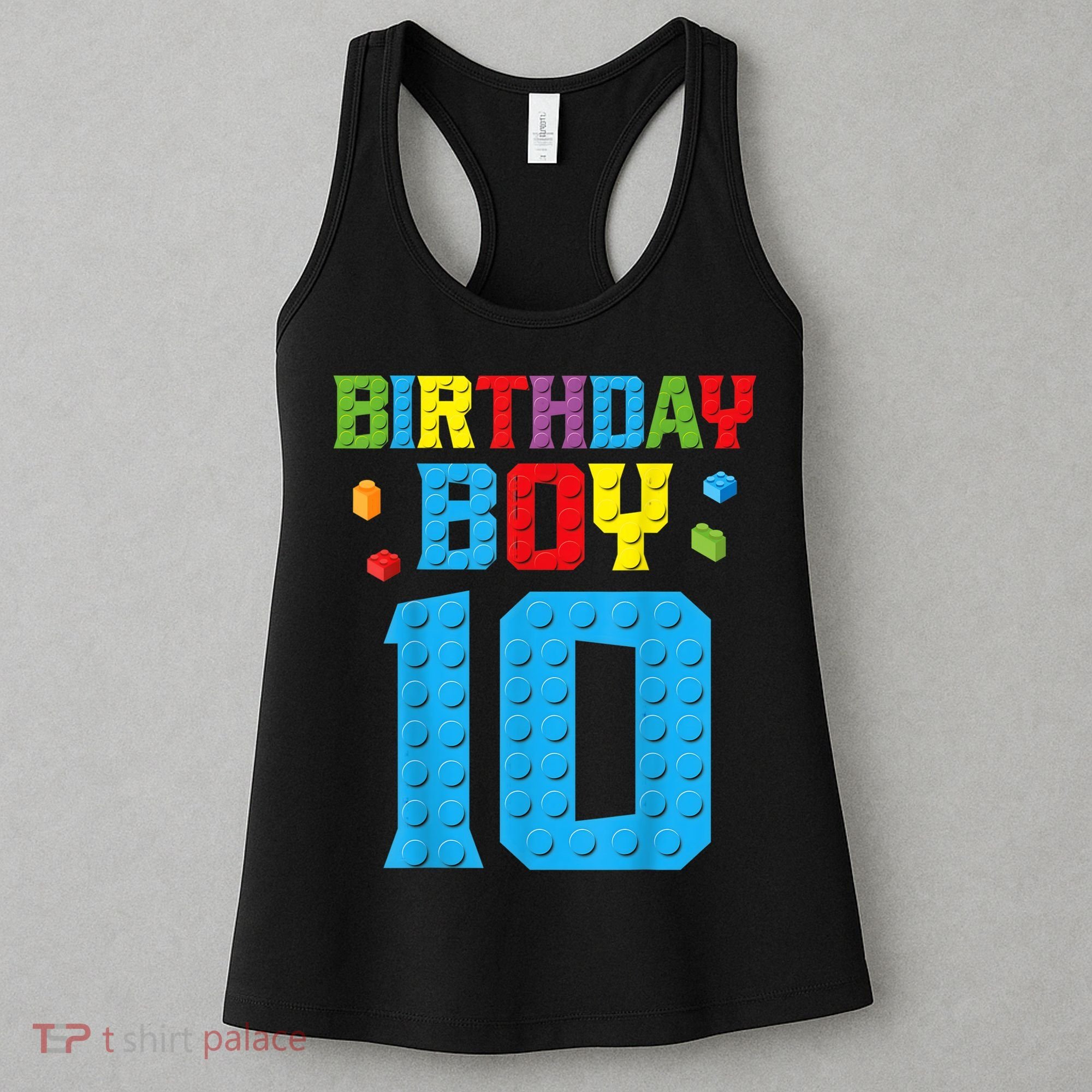 Master Builder 10th Birthday Boy Ten 10 Year Building Bricks Women's Tank Top