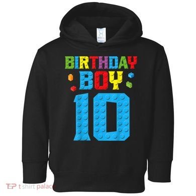 Master Builder 10th Birthday Boy Ten 10 Year Building Bricks Toddler Hoodie
