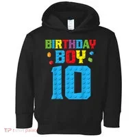 Master Builder 10th Birthday Boy Ten 10 Year Building Bricks Toddler Hoodie thumb 0