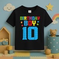 Master Builder 10th Birthday Boy Ten 10 Year Building Bricks Toddler T-Shirt thumb 3