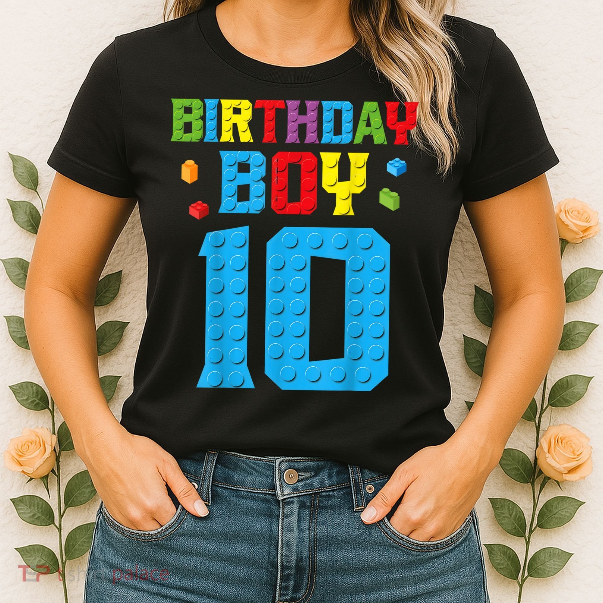 Master Builder 10th Birthday Boy Ten 10 Year Building Bricks Women's T-Shirt