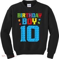 Master Builder 10th Birthday Boy Ten 10 Year Building Bricks Kids Sweatshirt thumb 0
