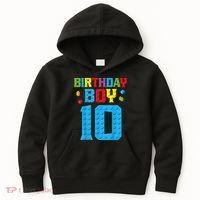 Master Builder 10th Birthday Boy Ten 10 Year Building Bricks Kids Hoodie thumb 0