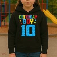 Master Builder 10th Birthday Boy Ten 10 Year Building Bricks Kids Hoodie thumb 3