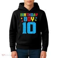 Master Builder 10th Birthday Boy Ten 10 Year Building Bricks Kids Hoodie thumb 4