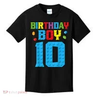 Master Builder 10th Birthday Boy Ten 10 Year Building Bricks Kids T-Shirt thumb 0