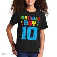 Master Builder 10th Birthday Boy Ten 10 Year Building Bricks Kids T-Shirt thumb 2