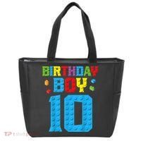 Master Builder 10th Birthday Boy Ten 10 Year Building Bricks Tote Bag thumb 0