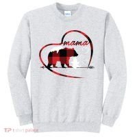 Mama Bear 2 Cubs Red Buffalo Plaid Heart Mother Mom Gifts  Sweatshirt thumb 0