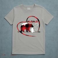 Mama Bear 2 Cubs Red Buffalo Plaid Heart Mother Mom Gifts  T-Shirt thumb 5