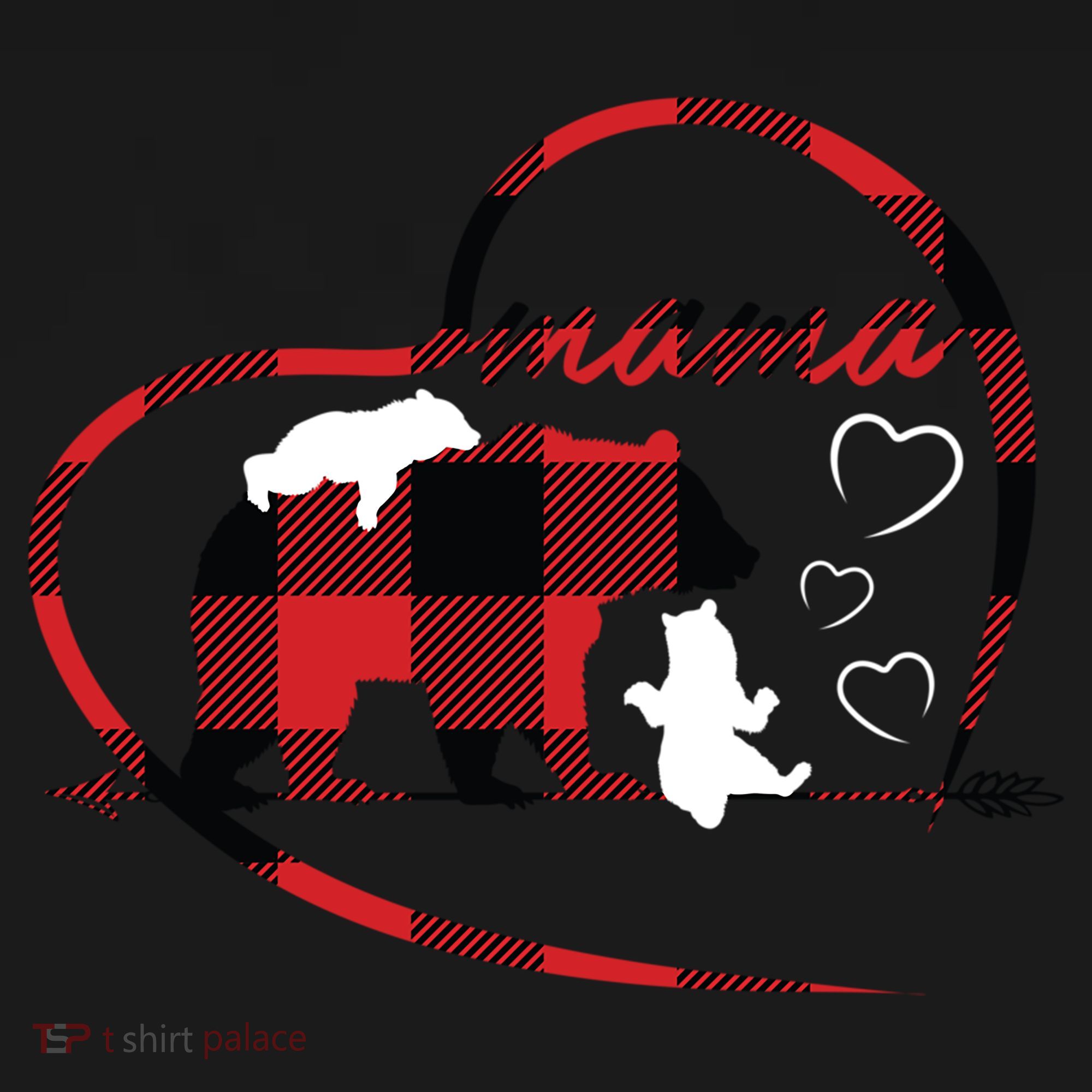 Mama Bear 2 Cubs Red Buffalo Plaid Heart Mother Mom Gifts  Apron