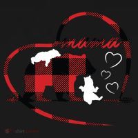 Mama Bear 2 Cubs Red Buffalo Plaid Heart Mother Mom Gifts  Women's Hoodie thumb 2