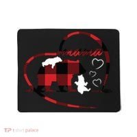 Mama Bear 2 Cubs Red Buffalo Plaid Heart Mother Mom Gifts  Mousepad thumb 0