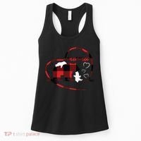 Mama Bear 2 Cubs Red Buffalo Plaid Heart Mother Mom Gifts  Women's Tank Top thumb 0