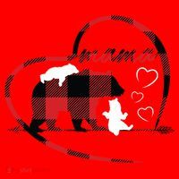 Mama Bear 2 Cubs Red Buffalo Plaid Heart Mother Mom Gifts  Santa Hat thumb 1