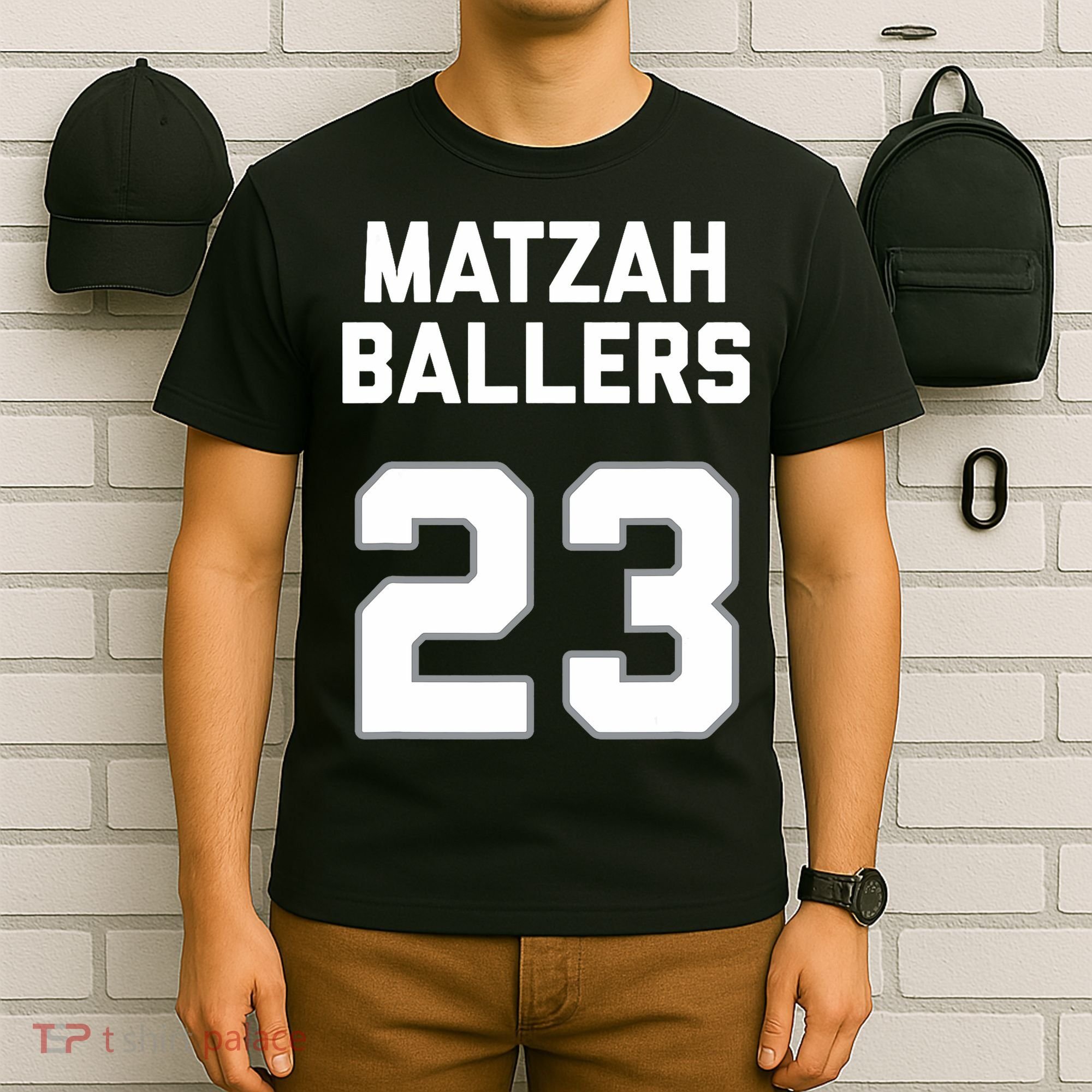 Matzah Baller 23 Funny Jewish Matzo Ball Pun Basketball Team T-Shirt