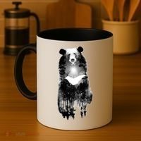 Moon Bear Wilderness Double Exposure Coffee Mug thumb 4