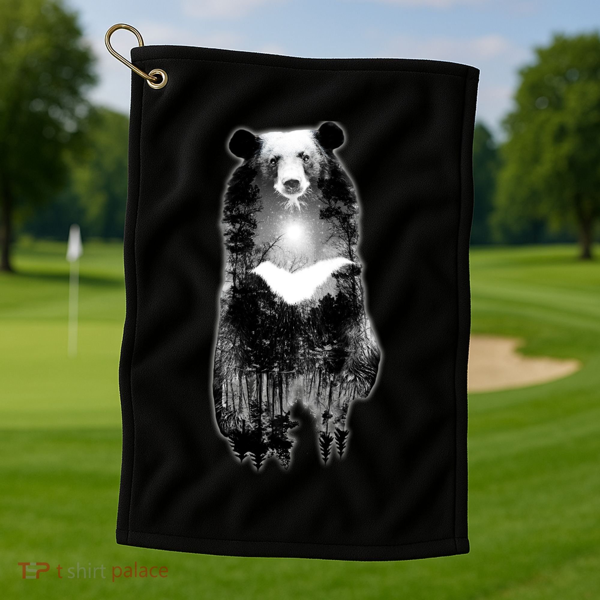 Moon Bear Wilderness Double Exposure Golf Towel