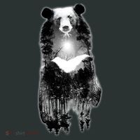 Moon Bear Wilderness Double Exposure Button thumb 1