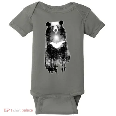 Moon Bear Wilderness Double Exposure Baby Bodysuit