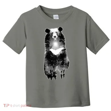Moon Bear Wilderness Double Exposure Toddler T-Shirt